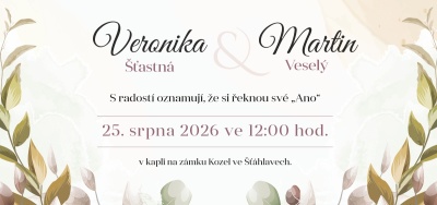 Svatební oznámení DLK - 1060