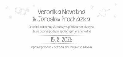 Svatební oznámení DLK - 603