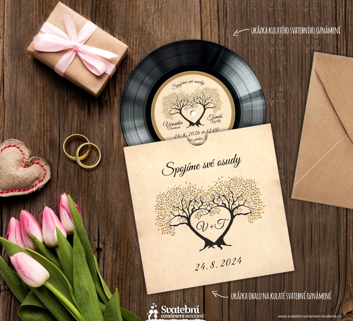 Svatební oznámení vinylová deska - 14