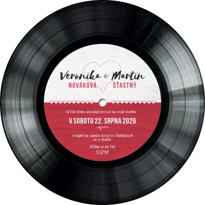 Svatební oznámení vinylová deska - 19