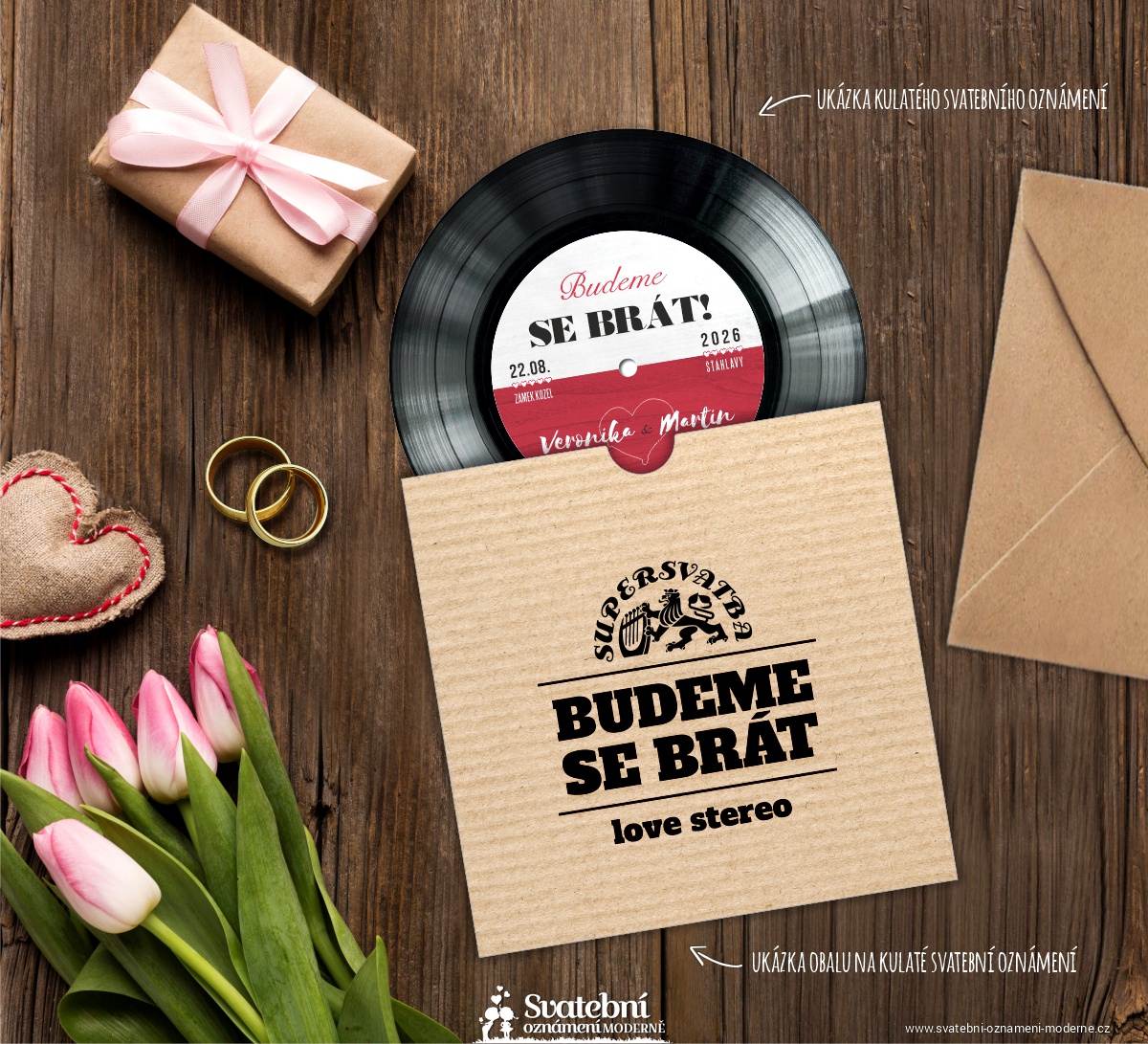 Svatební oznámení vinylová deska - 19
