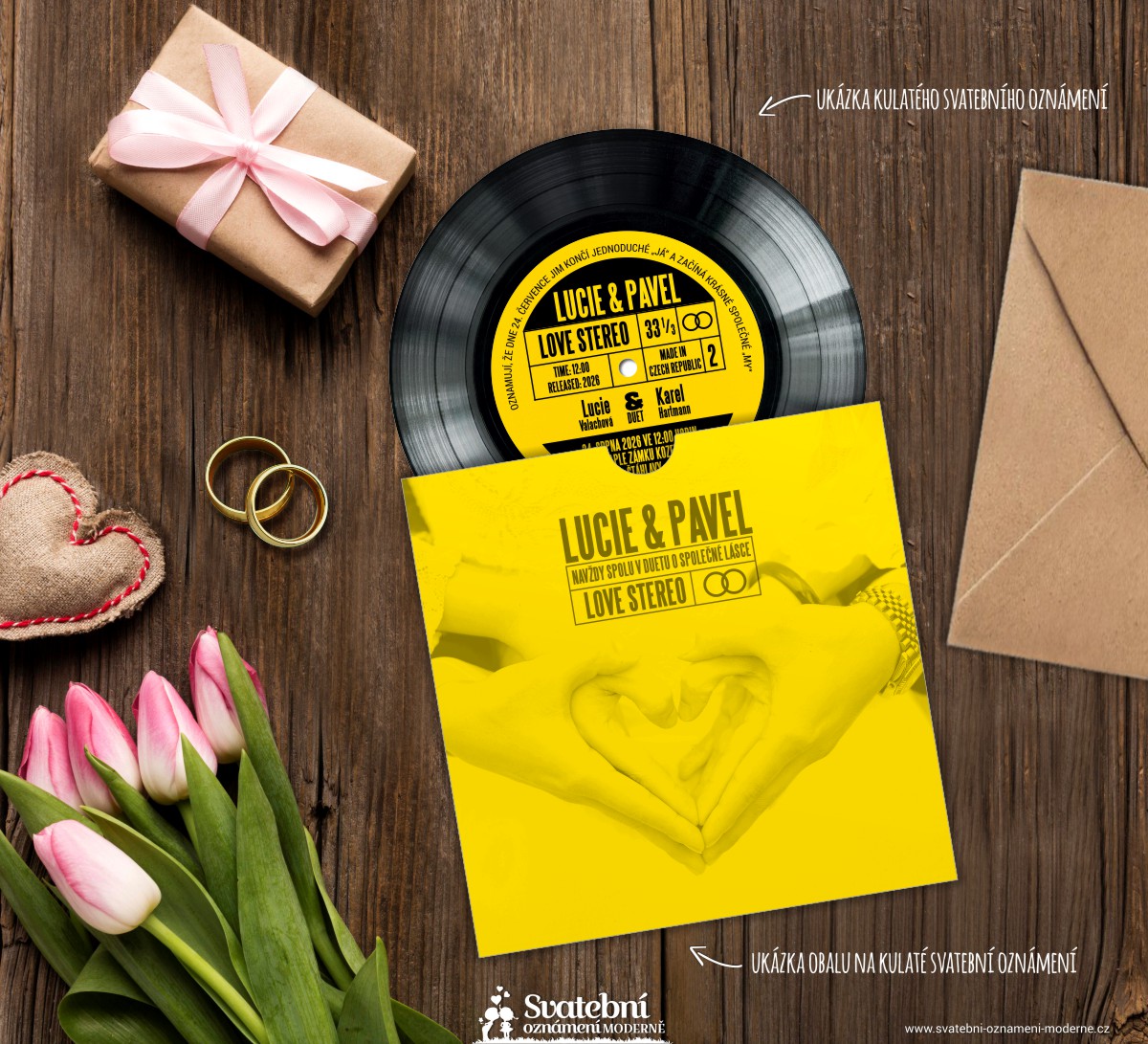 Svatební oznámení vinylová deska - 7